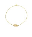 Cowrie shell gold choker necklace