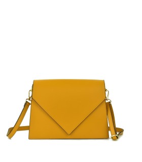 LOET V envelope leather shoulder bag- Mustard yellow