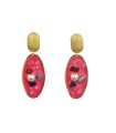 Fuchsia acrylic drop earrings