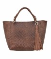 LOET Large leather top handle bag- Tan