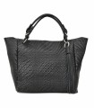 LOET Large leather top handle bag- Black