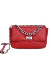 LOET Leather quilted chain shoulder bag- Red
