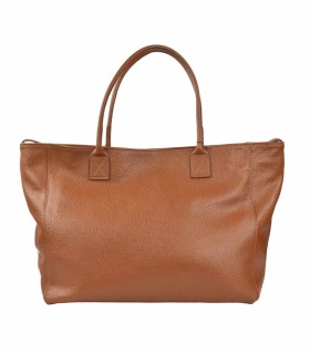 LOET Large zip-top leather tote - Tan brown