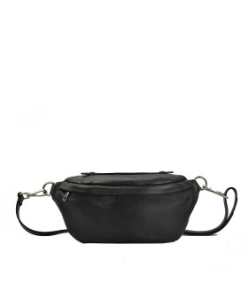 LOET Black leather belt bag (fanny pack)