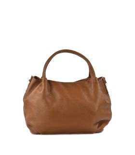 LOET Leather top handle balloon bag- Tan brown