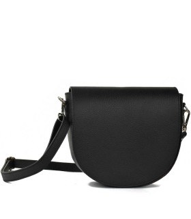 LOET Leather halfmoon crossbody bag - Black